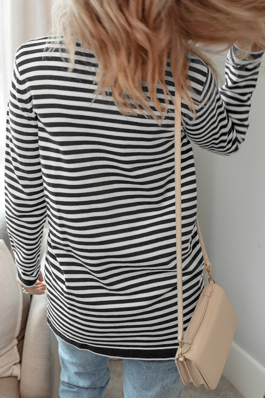 Striped Pocket Cardigan