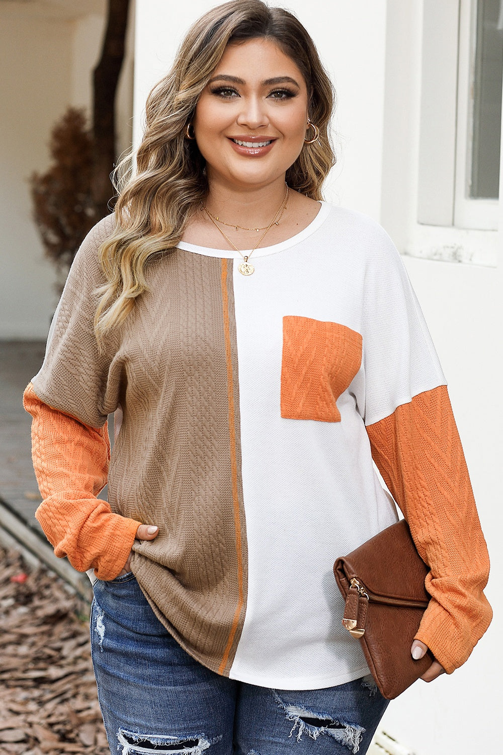 Plus Size Color Pumpkin Spice Top