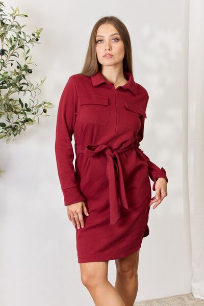 Full Size Zip Shirt Dress