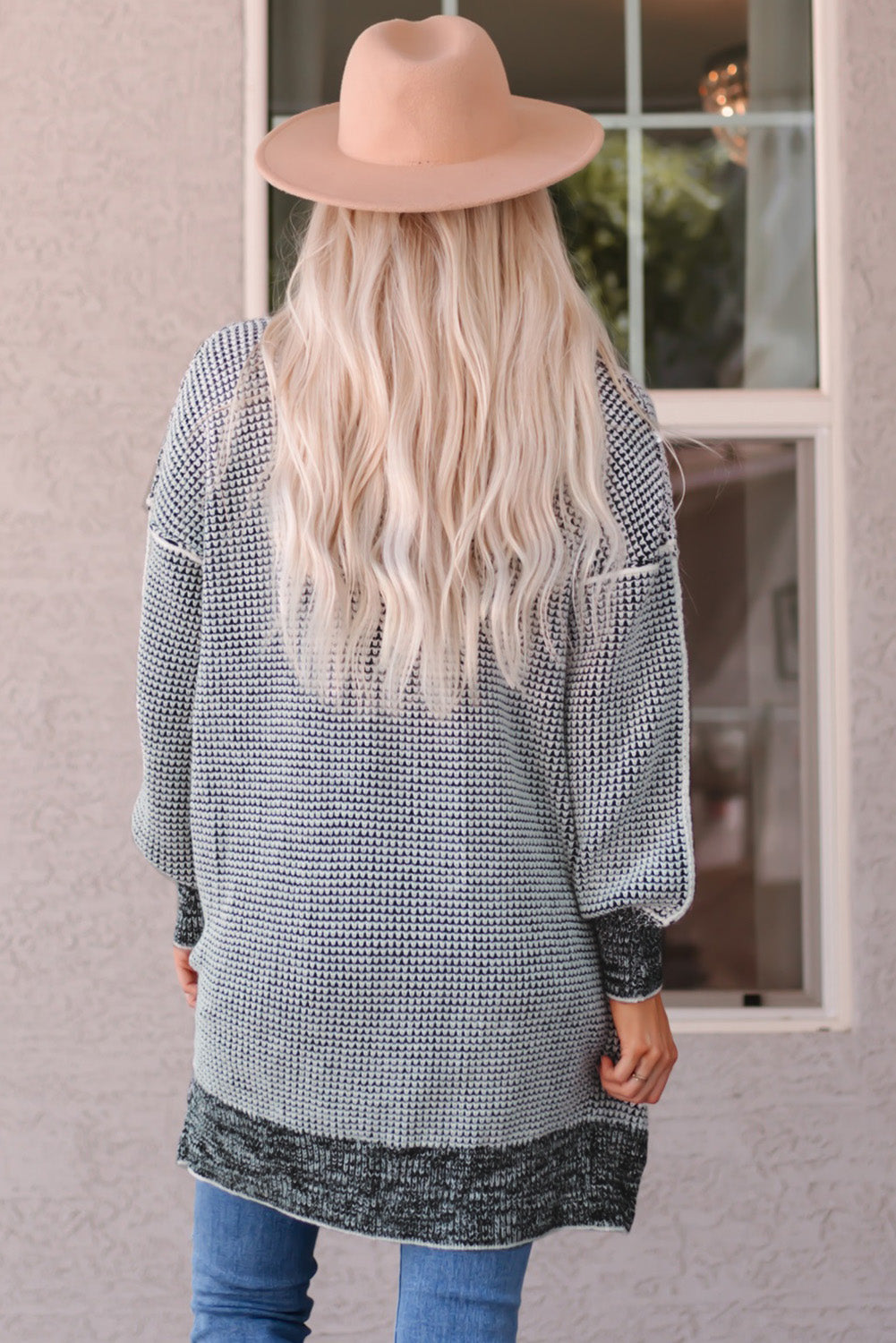 Woven Heathered Open Front Cardigan