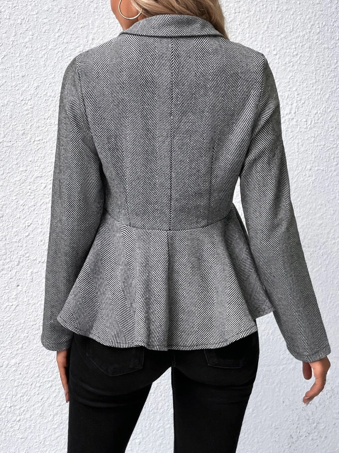 Ruffle Hem Collared Blazer (BACK IN STOCK)