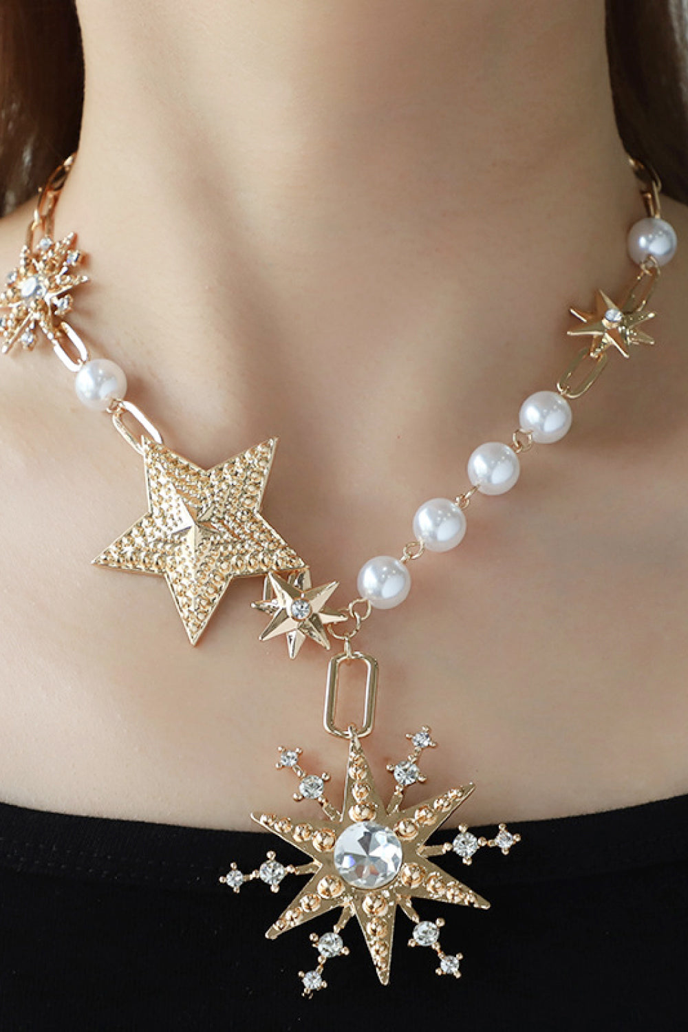 Pearl Star Shape Alloy Necklace