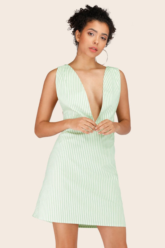 Crisscross Deep V Sleeveless Dress